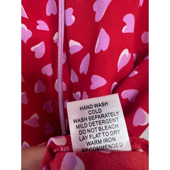 Joy Joy Top NWT Size S Red with Pink Hearts Tassels - Picture 3 of 6
